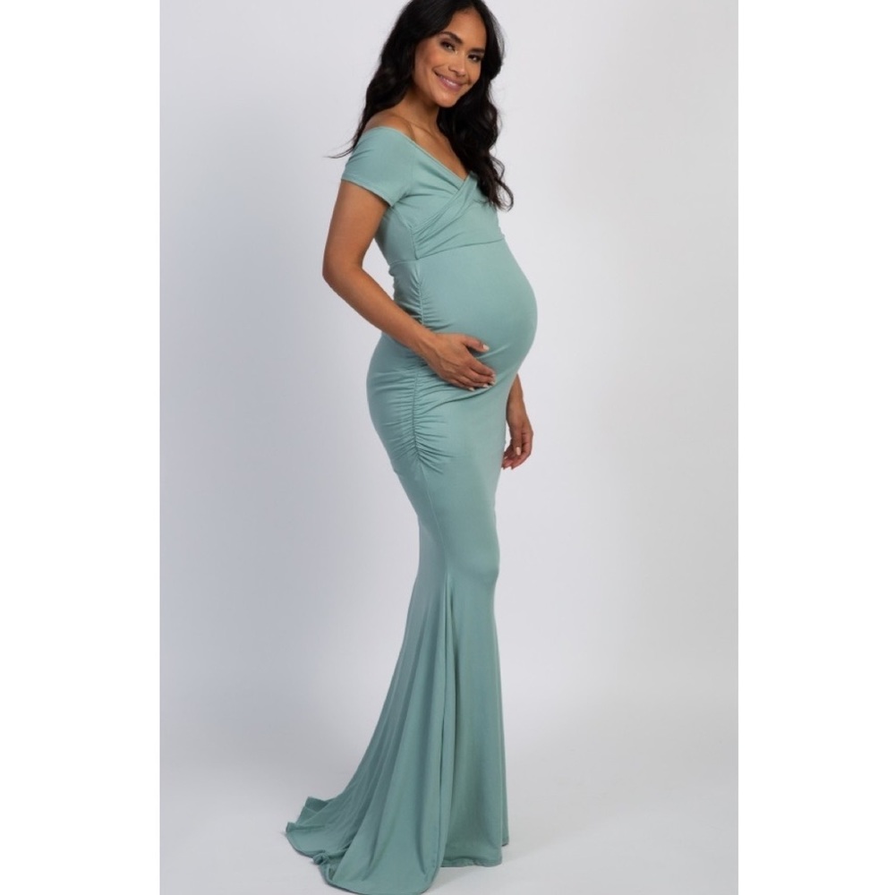 Pinkblush mint mermaid maxi maternity photoshoot